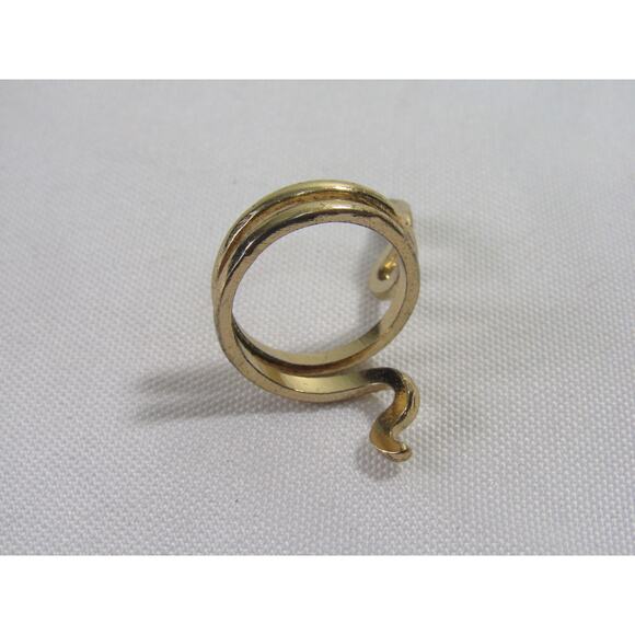Gold Tone Snake Rhinestone Rape Around Ring 7" Cottagecore Whimsygoth Y2K Rave - Picture 4 of 6